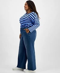 Style & Co Plus High Rise Wide-Leg Jeans, Macy's Exclusive