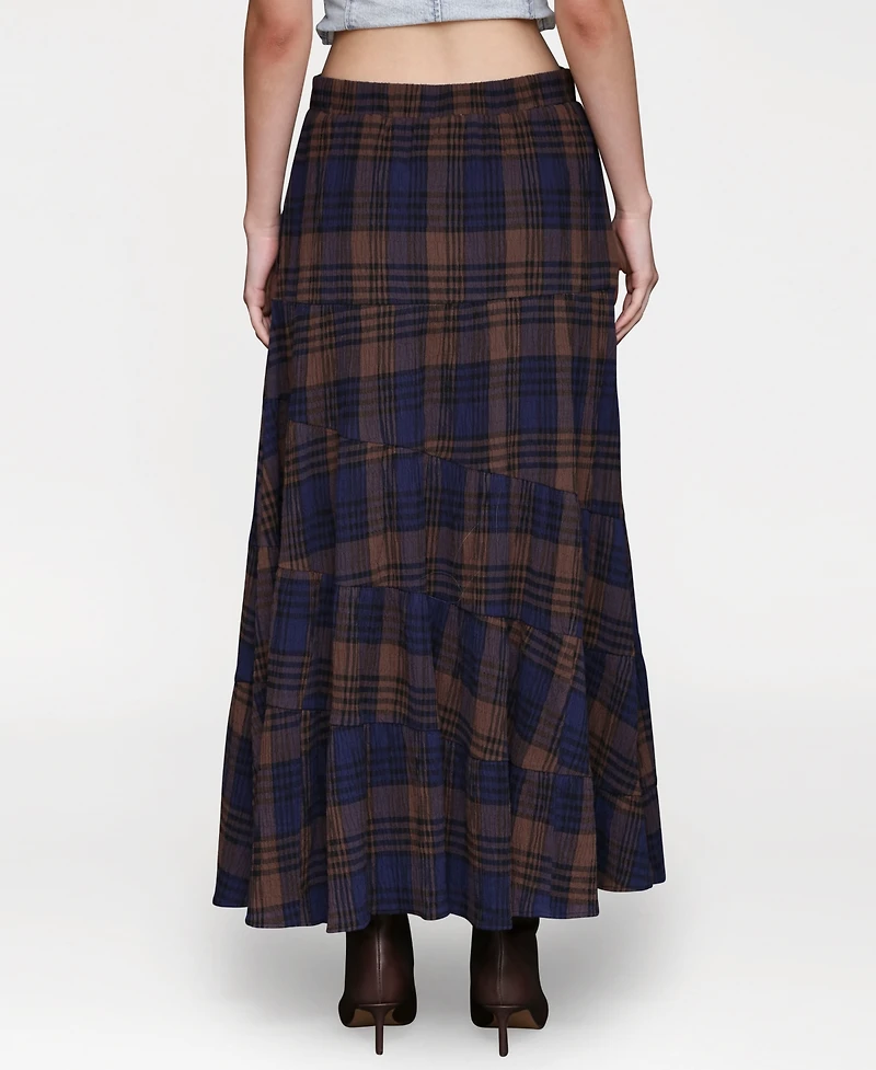 Avec Les Filles Women's Printed Tiered Maxi Skirt