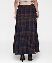 Avec Les Filles Women's Printed Tiered Maxi Skirt