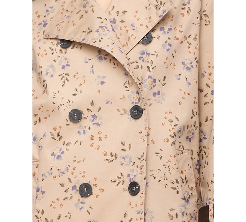 Avec Les Filles Women's Asymmetrical-Double-Breasted Oversized Trench Jacket