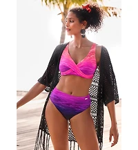 Lascana Women's Printed Mid Rise Bikini Swimsuit Bottom