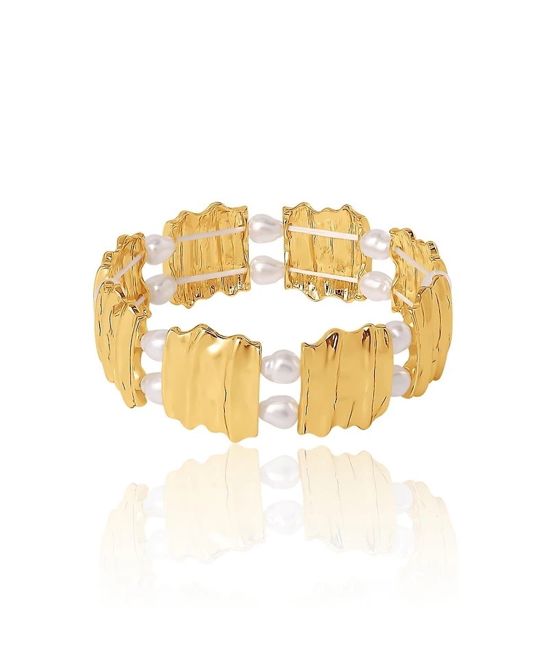 Bcbg Gold-Tone Sculpted Stretch Bracelet
