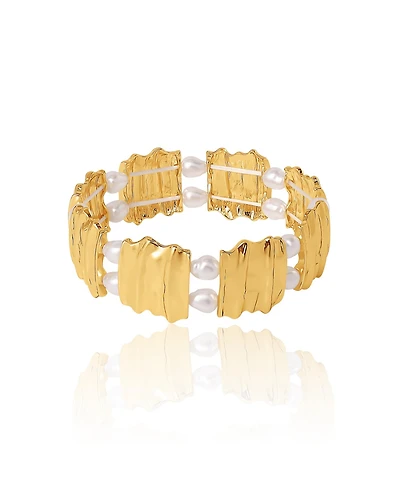 Bcbg Gold-Tone Sculpted Stretch Bracelet