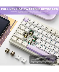 Yunzii AL80 Wireless Mechanical Keyboard,Full Aluminum Cnc, Smart Lcd Display,Hot Swappable Gasket Mount 75% Layout (Beige