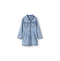 Cotton On Little Girls Little/Big Sasha Long Sleeve Denim Shirt Dress