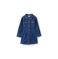 Cotton On Little Girls Little/Big Sasha Long Sleeve Denim Shirt Dress