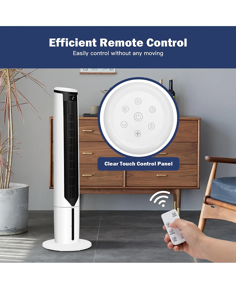 Costway 3-In-1 Evaporative Air Cooler 41'' Portable Tower Fan Humidifier