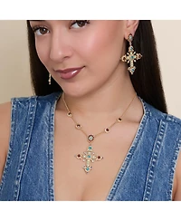 Jessica Simpson Boho Luxe Cross Drop Earrings
