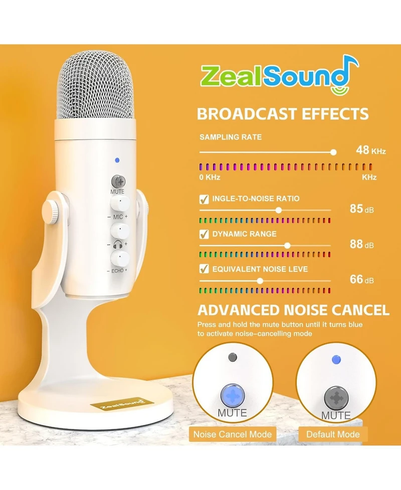ZealSound Gaming Usb Microphone k66w-us and d65p Furry Cover