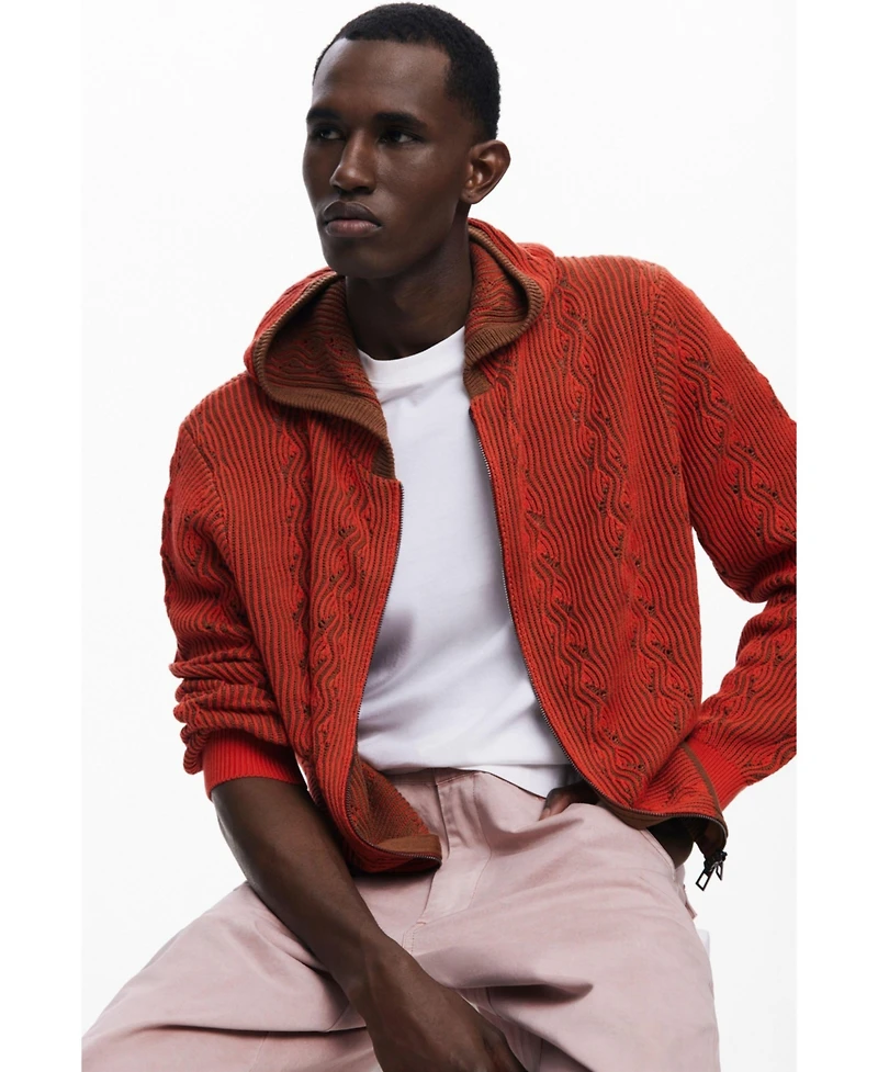 Desigual Men's Zip-knit sweater