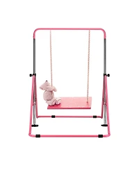 Zenova Gymnastics Bar Kids, Junior Training Bar, Height Adjustable Horizontal Bars, Folding Gymnastics Bars Monkey Bars for Kids