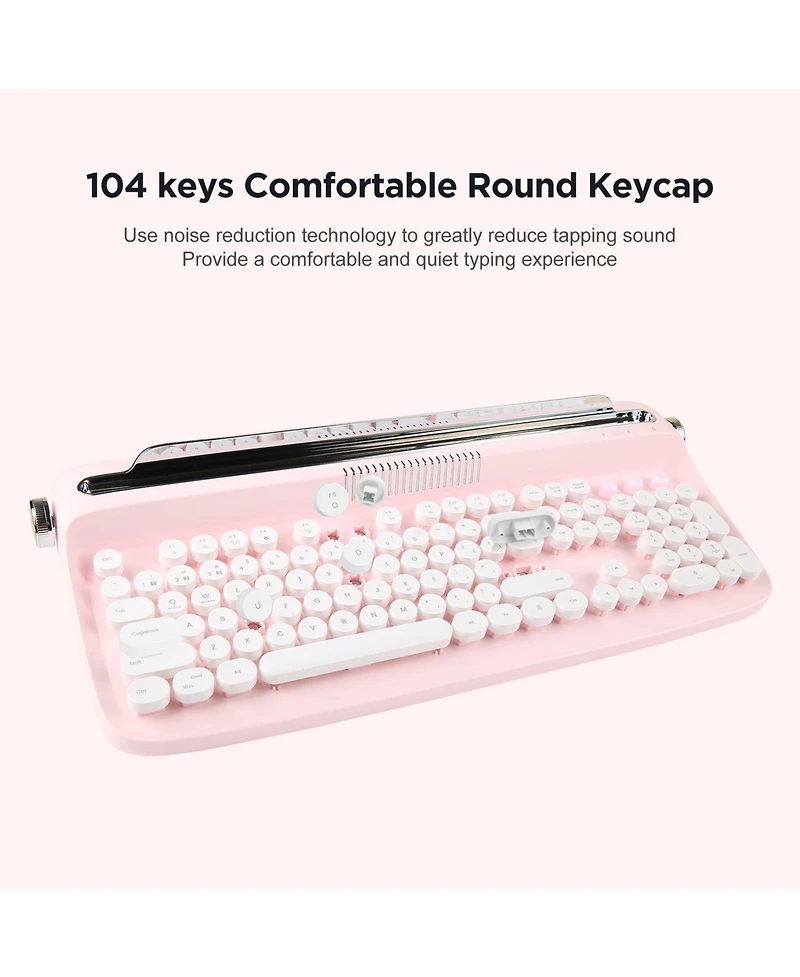 Yunzii Actto B503 Wireless Keyboard Retro Bluetooth Aesthetic Typewriter Style Keyboard with Integrated Stand