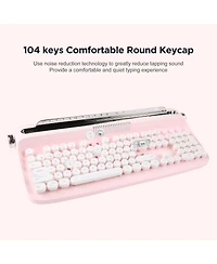 Yunzii Actto B503 Wireless Keyboard Retro Bluetooth Aesthetic Typewriter Style Keyboard with Integrated Stand