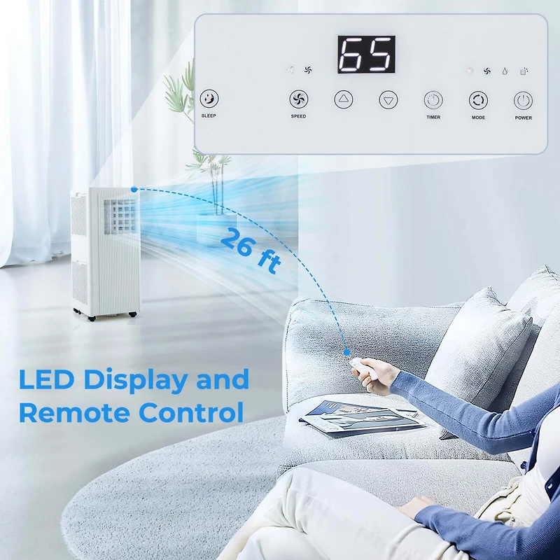 Costway 7100 Btu (10000 Btu Ashrae) Portable Air Conditioner 3-in-1 10000 Btu Ac Unit with Dehumidifier & Cool &Fan