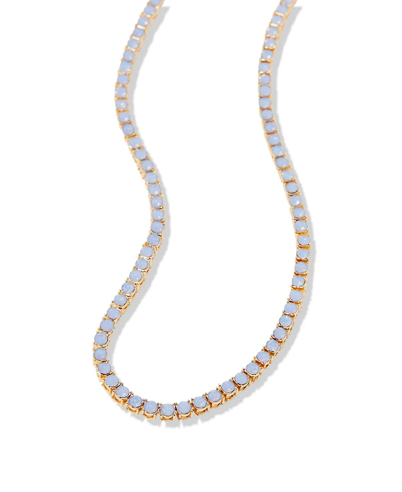 brook & york Gold Plated Isabella Opal Blue Tennis Necklace