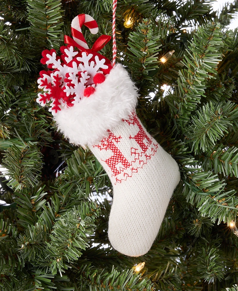 Holiday Lane Nordic Wonderland Fabric Stocking Ornament, Macy's Exclusive