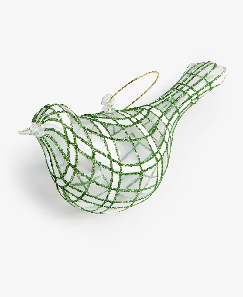 Holiday Lane Enchanted Emerald Glittered Glass Bird Ornament, Macy's Exclusive