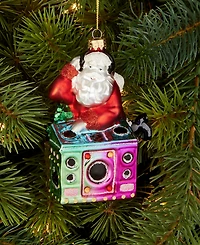 Holiday Lane Merry Magic Glass Dj Santa Ornament, Macy's Ornament