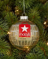 Holiday Lane Macy's Glass Glittered Ball Ornament, Macy's Exclusive