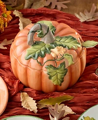 Certified International Harvest Fields 3-d Pumpkin Covered Soup Bowls, Set of 2