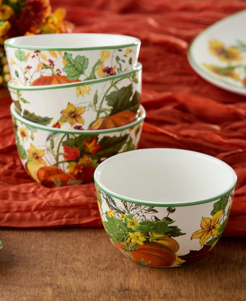 Certified International Harvest Fields Ice Cream Bowls, Set of 4