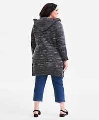 Style & Co Plus Hooded Open-Front Cardigan Sweater
