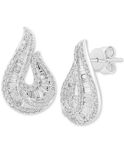 Effy Lab Grown Diamond Tear-Shape Drop Earrings (1-1/5 ct. t.w.) in 14k White Gold