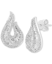 Effy Lab Grown Diamond Tear-Shape Drop Earrings (1-1/5 ct. t.w.) in 14k White Gold