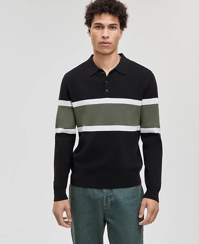 Mode of One Men's Varsity-Stripe Polo Sweater, Macy's Exclusive