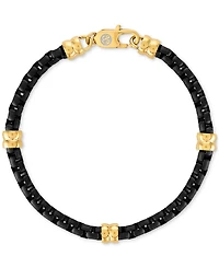 Esquire Men's Jewelry Box Link Chain Bracelet in Black & Gold-Tone Ion Plated Stainless Steel, Exclusively at Macy's