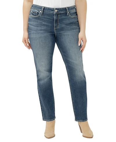 Silver Jeans Co. Plus Elyse Mid Rise Comfort Fit Straight