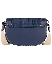True Religion Dark Denim Logo Saddle Bag
