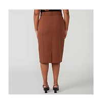 Estelle Sunburst Belted Pencil Skirt