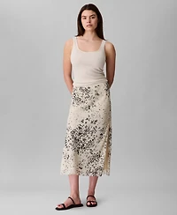 Calvin Klein Women's Printed Chiffon Midi Slip Skirt