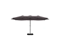 Casainc 181" x 106" Outdoor Double-Sided Market Umbrella With Base Patio