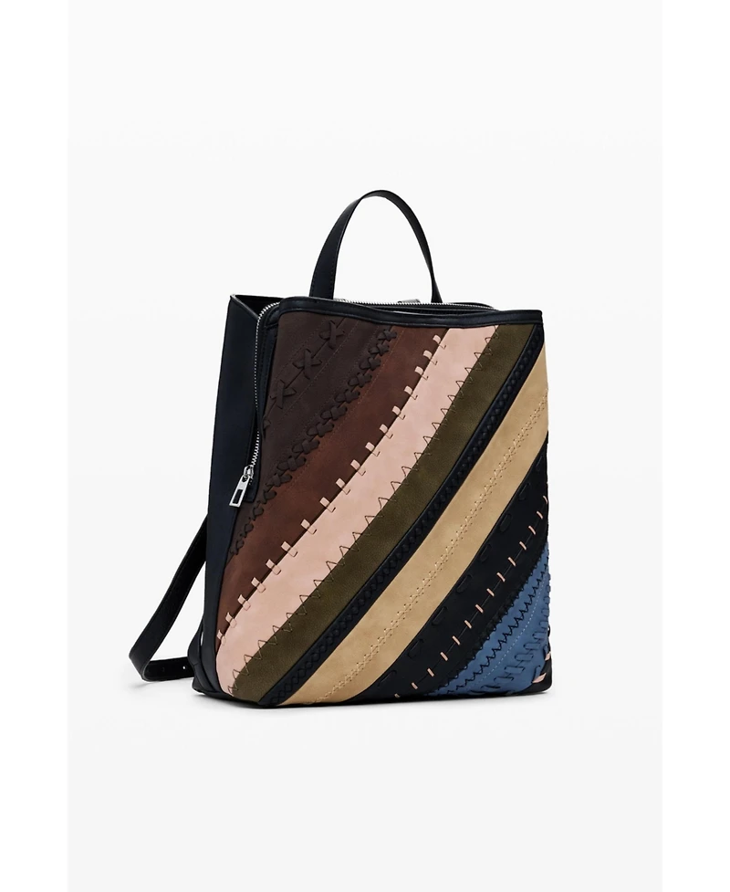 Desigual Women's Medium faux leather effect backpack with stitching