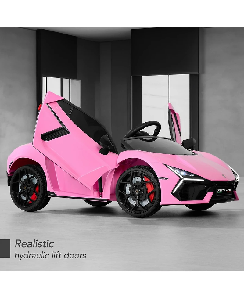 Best Choice Products Kids 12V Ride-On Car Officially Licensed Lamborghini Revuelto w/ Remote, Led Lights