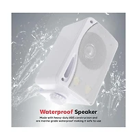Pyle 3-Way Weatherproof Outdoor Speaker Set, 200W 3.5-Inch Marine Grade Speakers, Heavy Duty Abs Enclosure, White