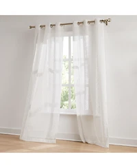 Lush Decor Aileen Textured Raindrop Sheer Window Curtain Panels White Pair 38x84