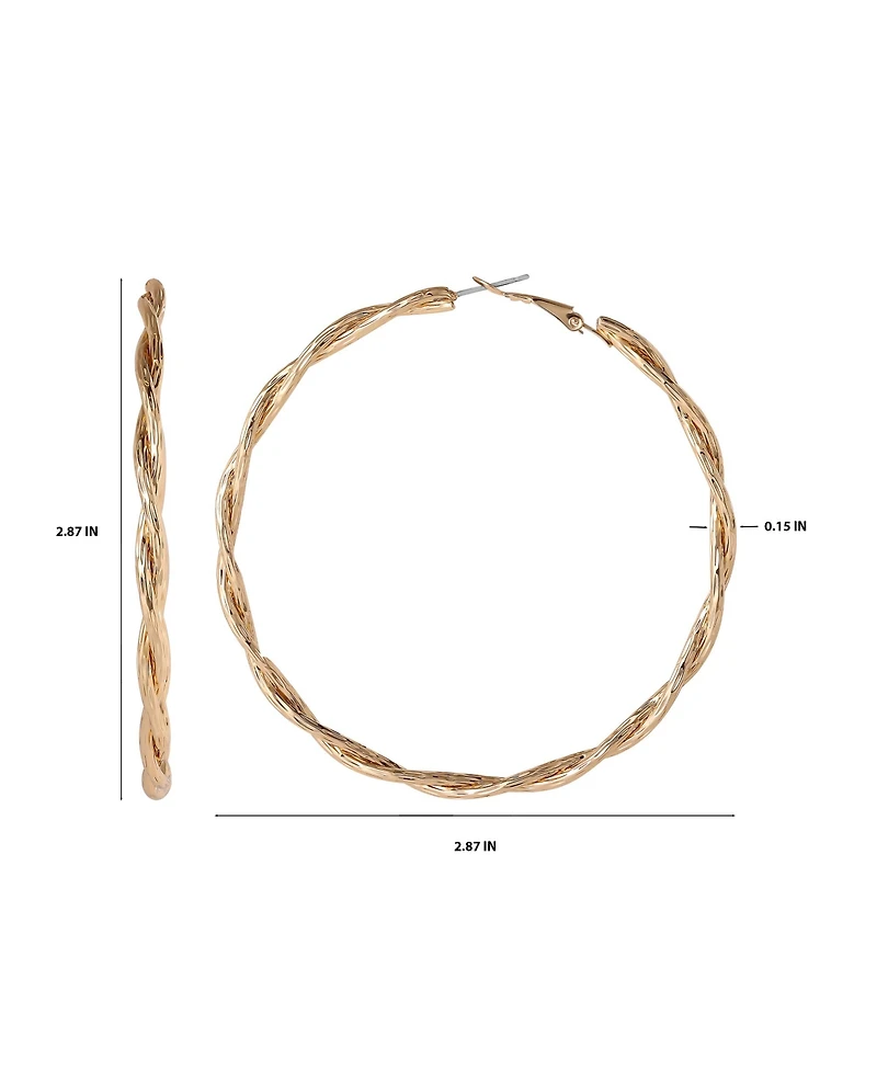 Jessica Simpson Light Gold Twist Hoop Earrings