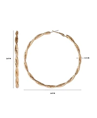Jessica Simpson Light Gold Twist Hoop Earrings