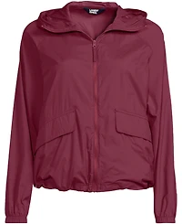 Lands' End Women's Upf Packable Hooded Windbreaker Jacket