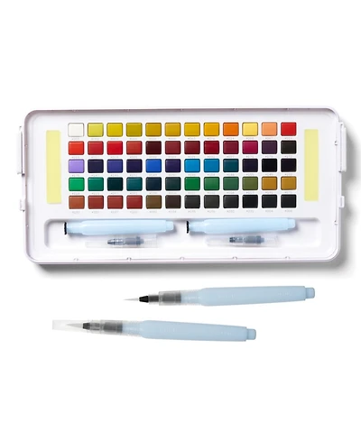 Sakura Koi Studio Kit - Watercolor Set - 60 Colors - 2 Water Brushes - 2 Sponges