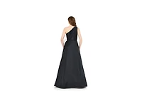 Amri Women's One Shoulder Dress With Cascading Ruffle Flower Detail
