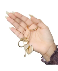 Jessica Simpson Pave Crystal Heart Keychain Bag Charm