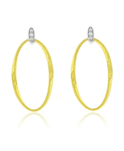 Suzy Levian Golden Helix Sterling Silver & Cubic Zirconia Oval Drop Earrings
