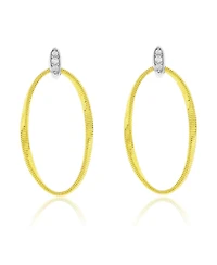Suzy Levian Golden Helix Sterling Silver & Cubic Zirconia Oval Drop Earrings