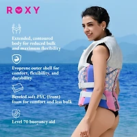Roxy Women's Life Vest, Uscg Approved Life Jacket, Evoprene Pfd for water sports