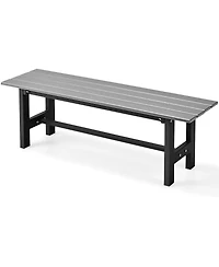 Gymax Outdoor Hdpe Bench w/ Metal Frame 47'' x 14'' x 16'' for Yard Garden