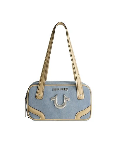 True Religion Small Denim Bowling Satchel